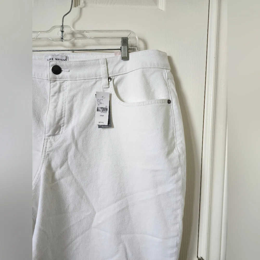 Lane Bryant Mid Rise White Ankle Cropped Jeans 20 Petite